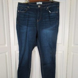Eloquii jeans raw hem cropped distressed high waisted size 18